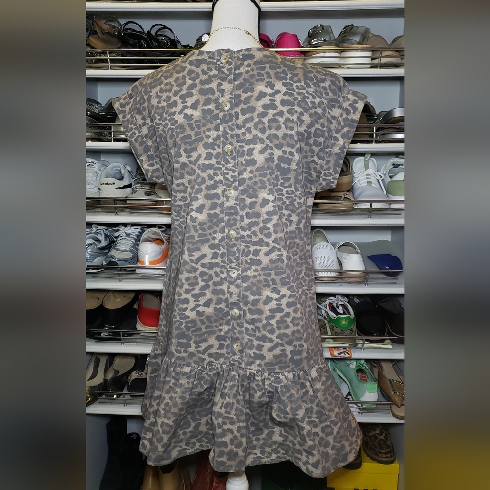 She + Sky Leopard Print Twill Washed Dress - Picture 2 of 5